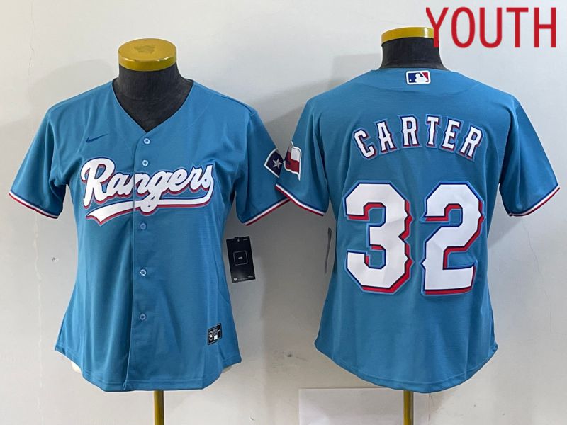 Youth Texas Rangers #32 Carter Blue Game Nike 2024 MLB Jersey style 1->youth mlb jersey->Youth Jersey
